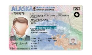 Alaska Drivers License template PSD | High-Quality & Editable