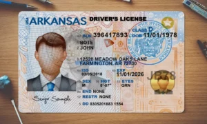 Arkansas Drivers License template PSD | High-Quality & Editable