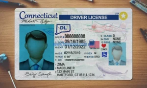 Connecticut Drivers License template PSD | High-Quality & Editable