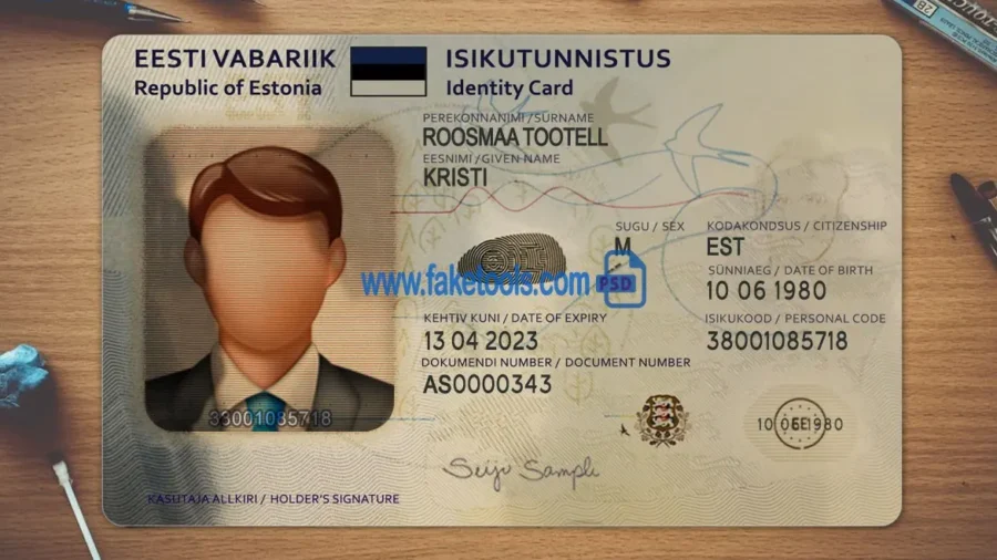 Estonia ID Card Template Psd V1 & V2