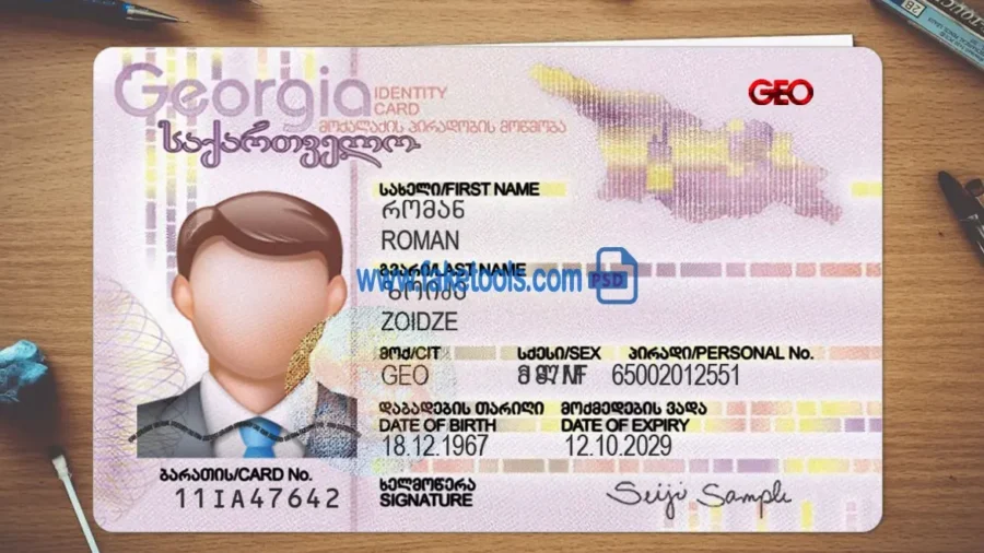 Georgia ID Card Template Psd