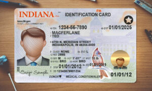 Indiana Drivers License template PSD | High-Quality & Editable