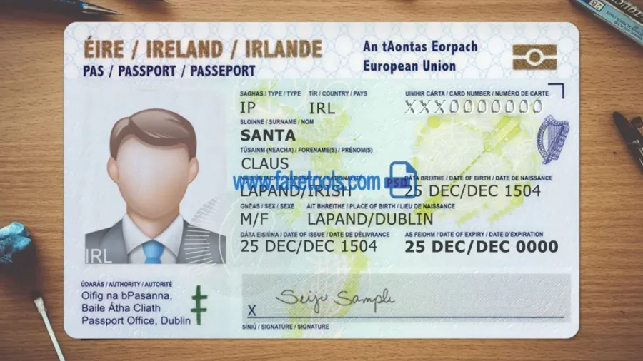 Ireland ID Card Template Psd