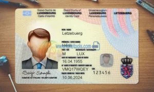 Luxembourg ID Card Template PSD | High-Quality & Editable