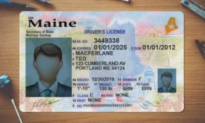 Maine Drivers License template PSD | High-Quality & Editable