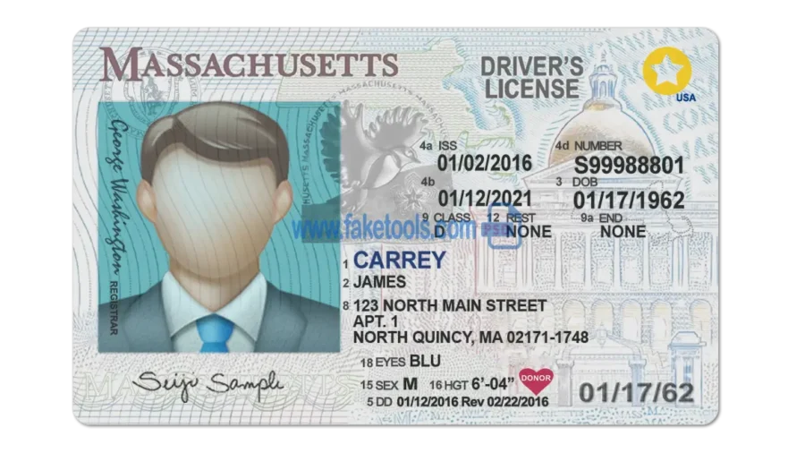 Massachusetts Drivers License template PSD | High-Quality & Editable