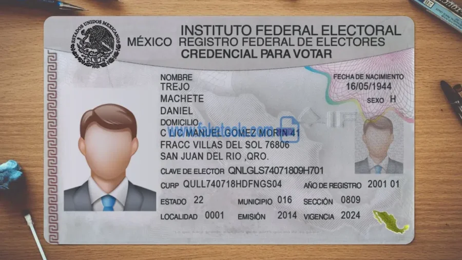 Mexico ID Card Template Psd