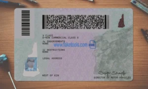 New Hampshire Drivers License template PSD | High-Quality & Editable