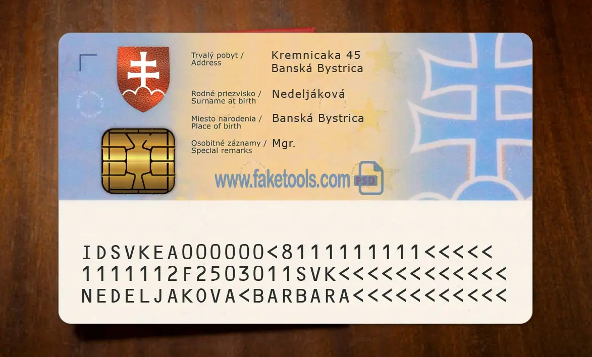 Slovakia ID Card Template Psd - Image 4