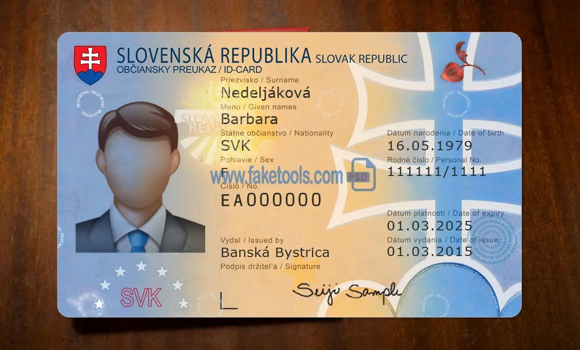Slovakia ID Card Template Psd - Image 2