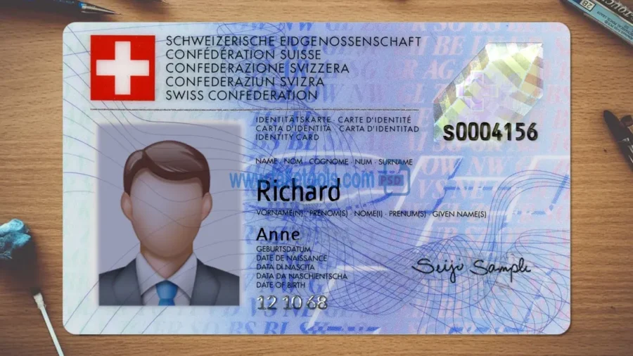 Switzerland ID Card Psd Template