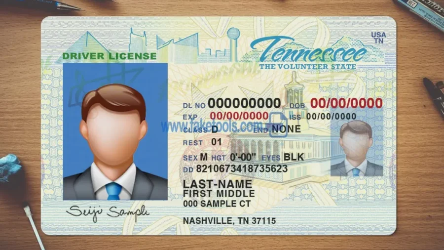 Tennessee Drivers License template PSD | High-Quality & Editable