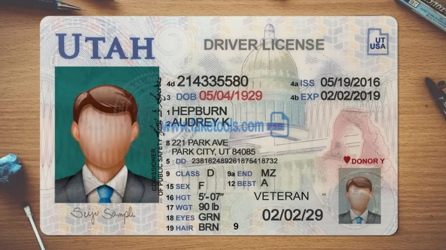 Utah Drivers License template PSD | High-Quality & Editable