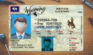 Wyoming Drivers License template PSD | High-Quality & Editable