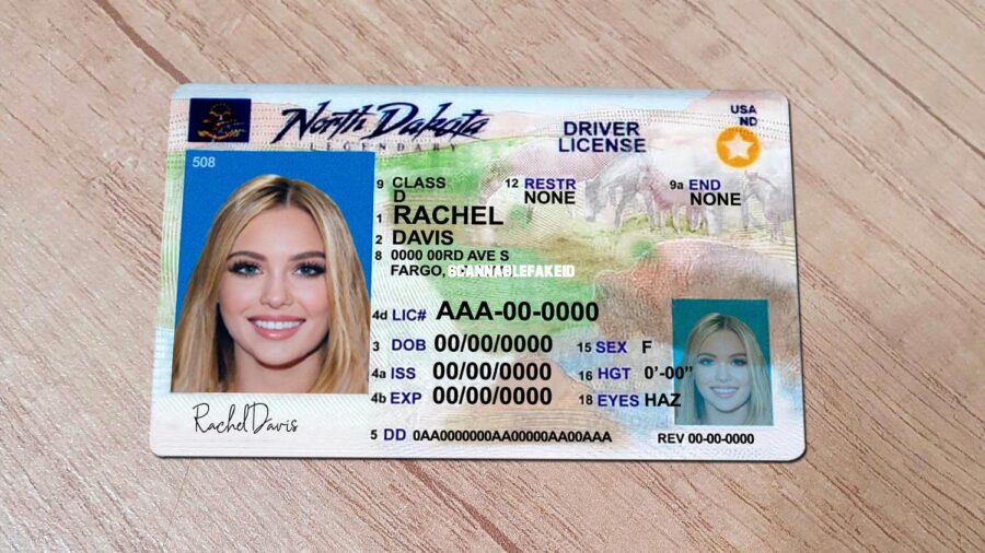 North Dakota Drivers License template PSD | High-Quality & Editable