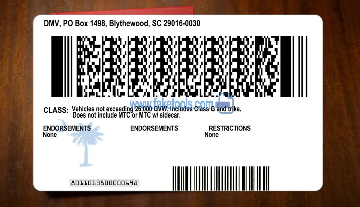 South Carolina Drivers License template PSD | High-Quality & Editable (old and new version) - Image 5