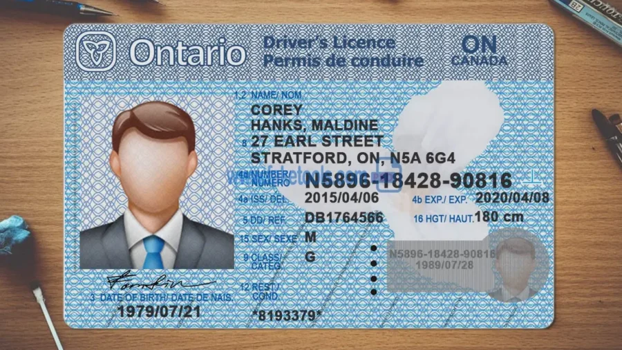 Ontario Drivers License template PSD | High-Quality & Editable