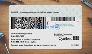 Quebec Drivers License template PSD | High-Quality & Editable
