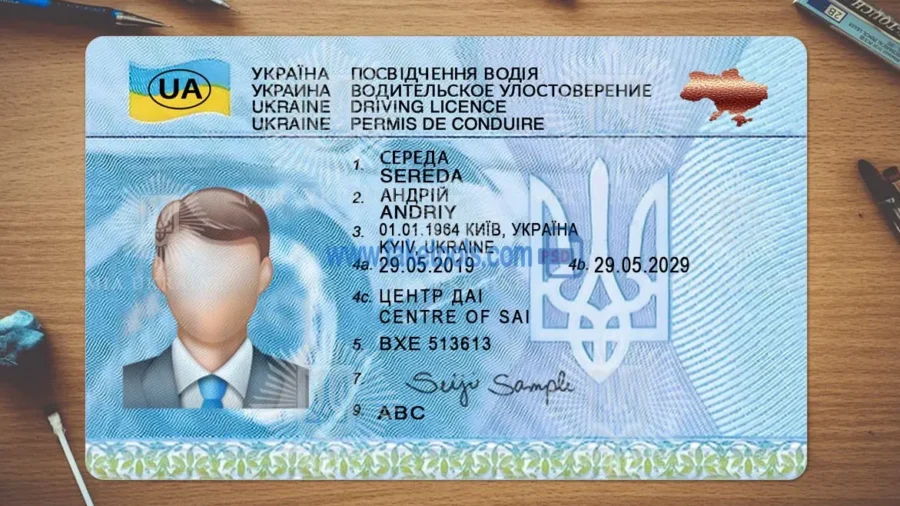 Ukraine Drivers License template PSD | High-Quality & Editable
