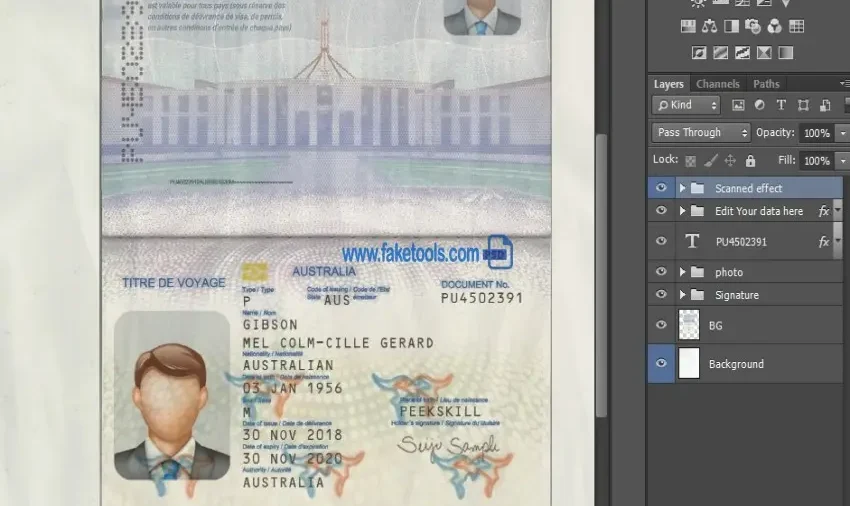 Australia passport Template PSD | High-Quality & Editable: