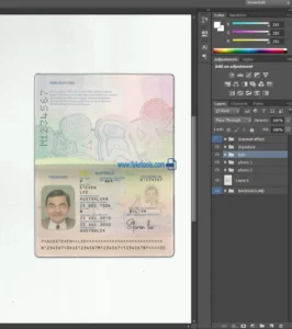 Australia passport Template PSD | High-Quality & Editable: