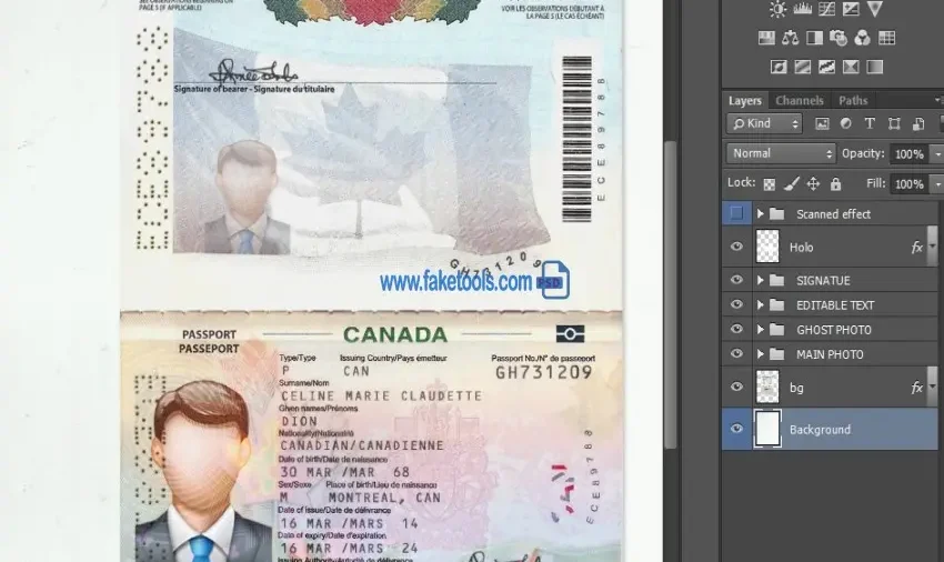 Canada passport Template PSD | High-Quality & Editable