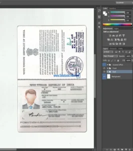 India passport Template PSD | High-Quality & Editable