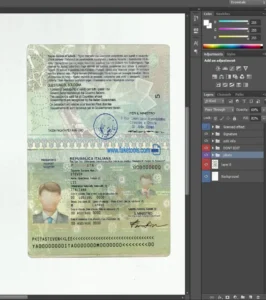 Italy passport Template PSD | High-Quality & Editable