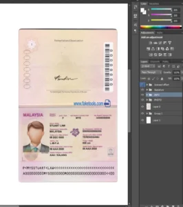 Malaysia passport Template PSD | High-Quality & Editable