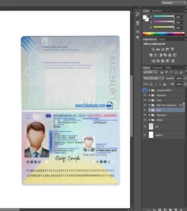 Netherlands passport Template PSD | High-Quality & Editable