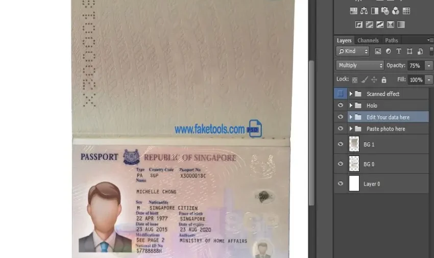 Singapore passport Template PSD | High-Quality & Editable