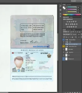 South Korea passport Template PSD | High-Quality & Editable
