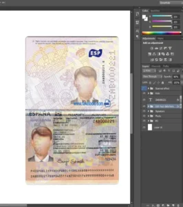 Spain passport Template PSD | High-Quality & Editable