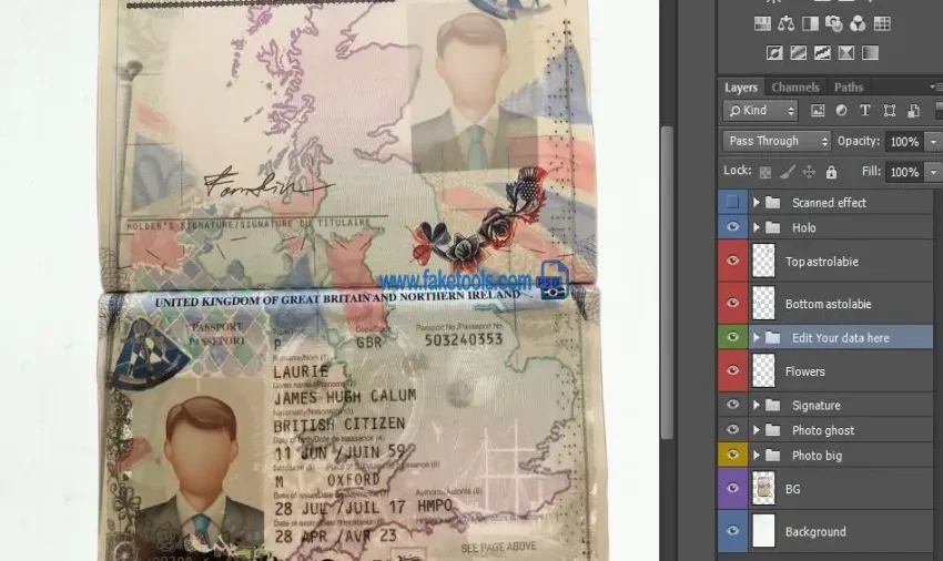 UK passport Template PSD | High-Quality & Editable