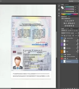 Ukraine passport Template PSD | High-Quality & Editable