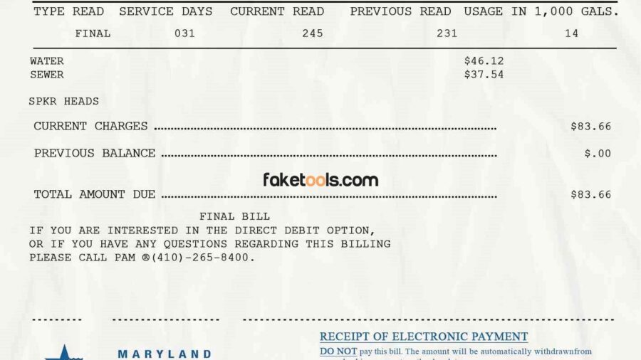 Georgia utility bill template psd | Georgia proof of address template psd