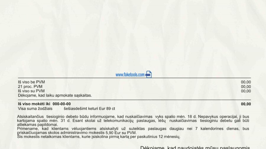 lithuania utility bill template psd | lithuania proof of address template psd