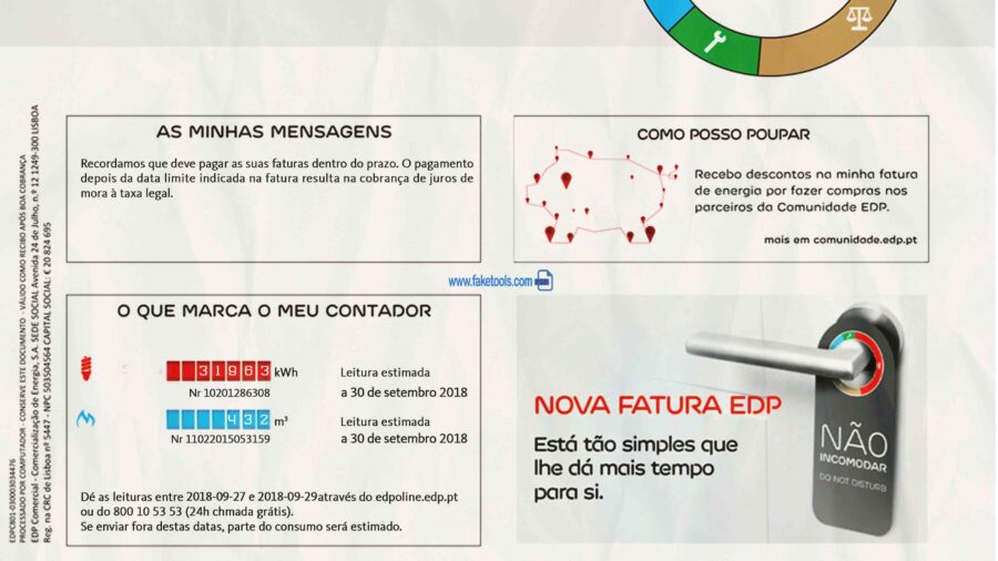 portugal utility bill template psd | portugal proof of address template psd