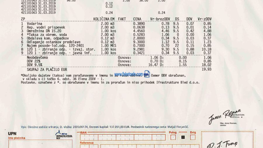 slovenia utility bill template psd | slovenia proof of address template psd