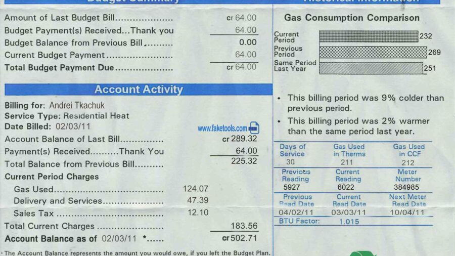 Sweden utility bill template psd | Sweden proof of address template psd