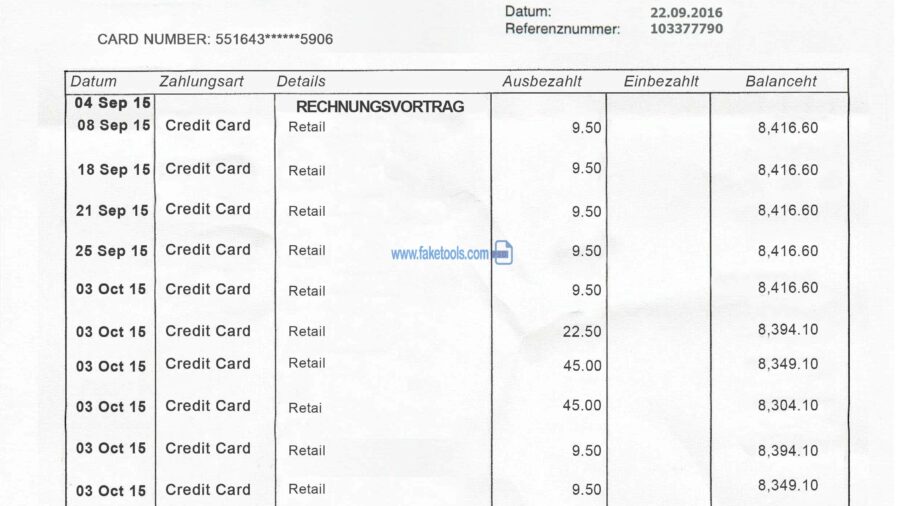 Switzerland Bank Statement template psd
