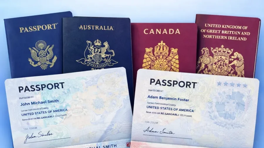 passport psd template